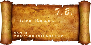 Trieber Barbara névjegykártya